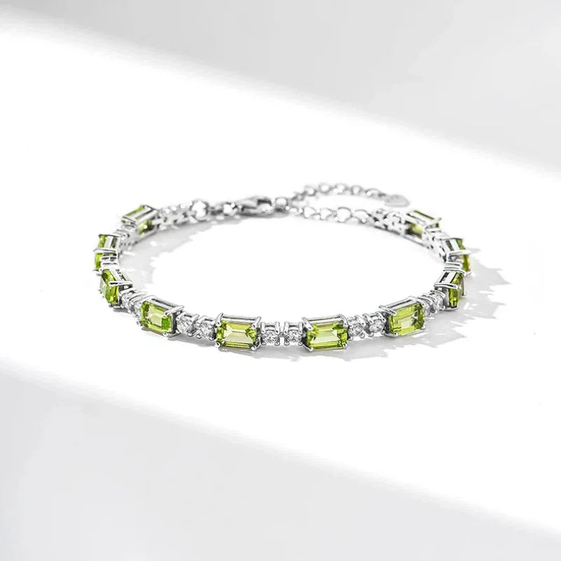 Natural Peridot Adjustable Bracelet Women's Style - OOAKB