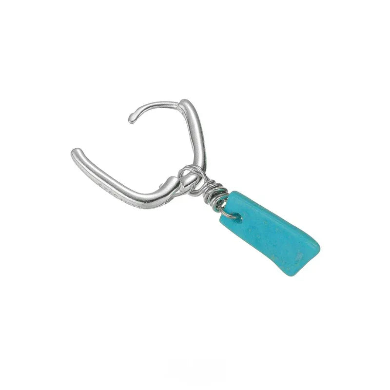 Silver Turquoise Ear Cuffs Unisex - OOAKB