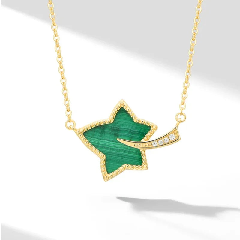 Ivy Malachite Collar Necklace S925 Silver Women's Style - OOAKB