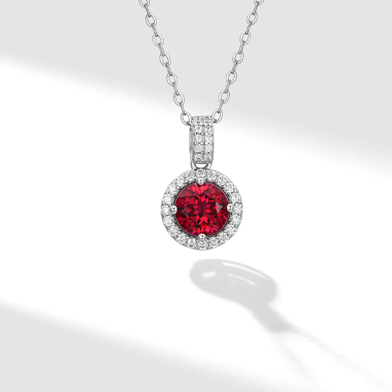 Pigeon Blood Ruby Diamond-Inlaid Light Luxury Clavicle Chain