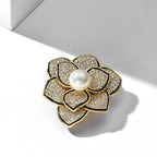 Camellia Shell Pearl Brooch