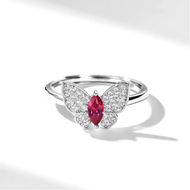 Butterfly Ruby Ring S925 Silver