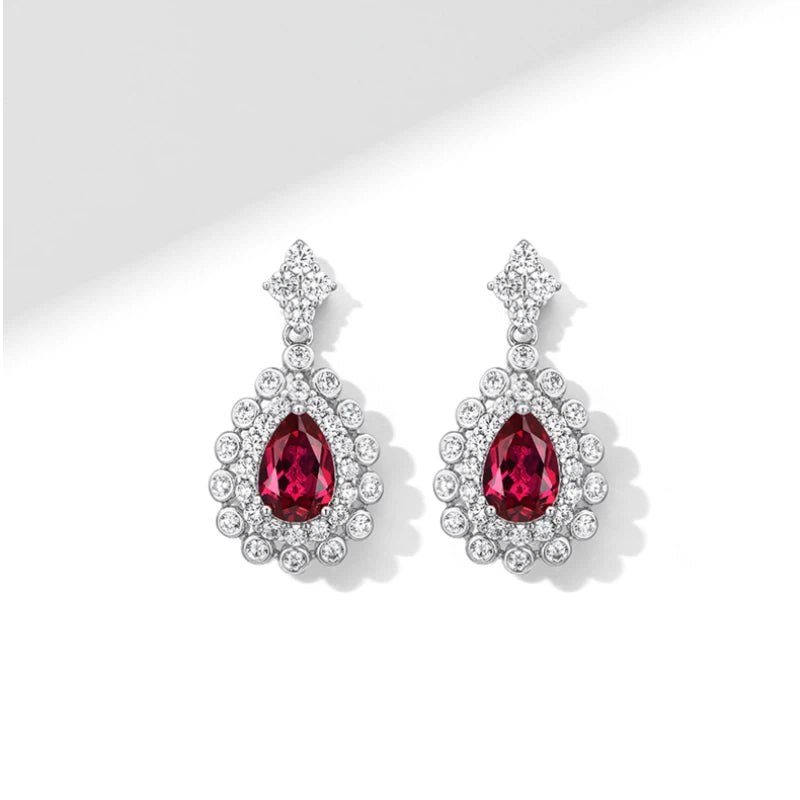 Starlight Series Ruby Teardrop Earrings