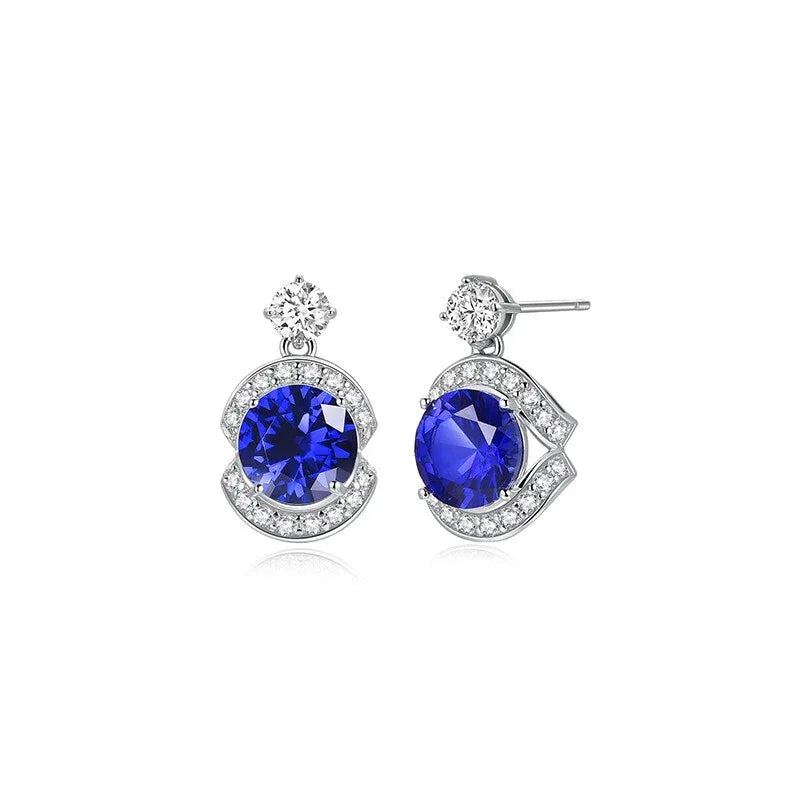 Sapphire S925 Silver Half-Wrap Earrings - OOAKB