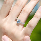 Brazilian Gem-Grade Natural Aquamarine Crown Ring