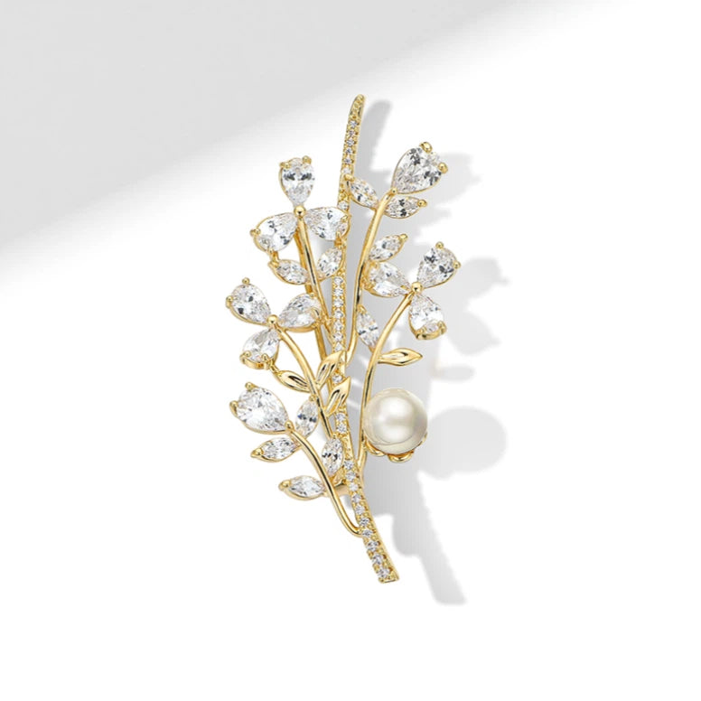 Bouquet Shell Pearl Brooch S925 Silver