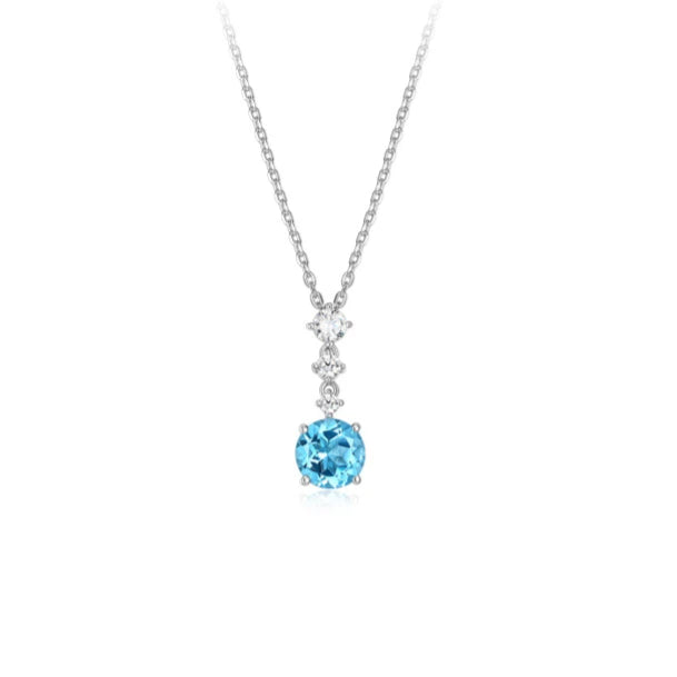 Topaz S925 Rhodium Plated Bubble Necklace