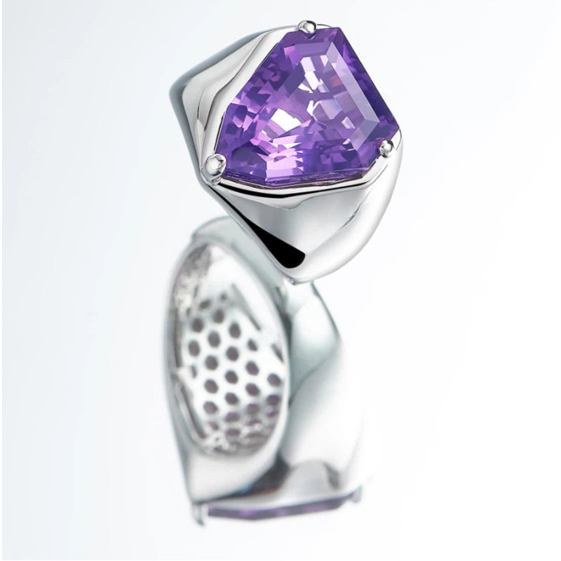 Provence Love Series Natural Amethyst Open Ring