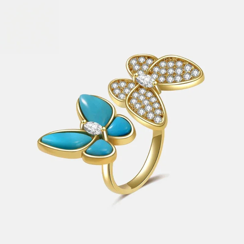 Natural Turquoise Butterfly Luxury Ring - OOAKB