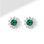 Brilliant Series Emerald Sunflower Earrings