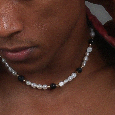 Baroque Pearl & Tiger Eye Stone Layered Necklace