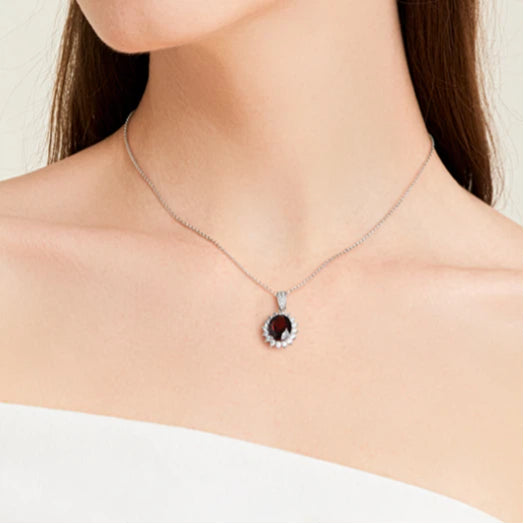 Princess Diana Inspired Pigeon Blood Ruby Classic Collar Chain