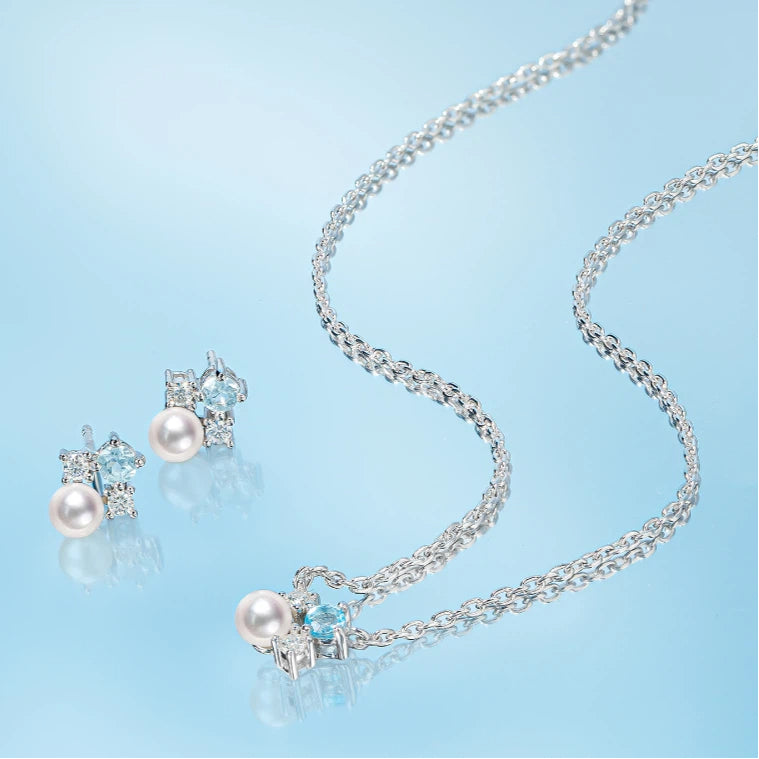 Topaz S925 Silver Saltwater Pearl Necklace