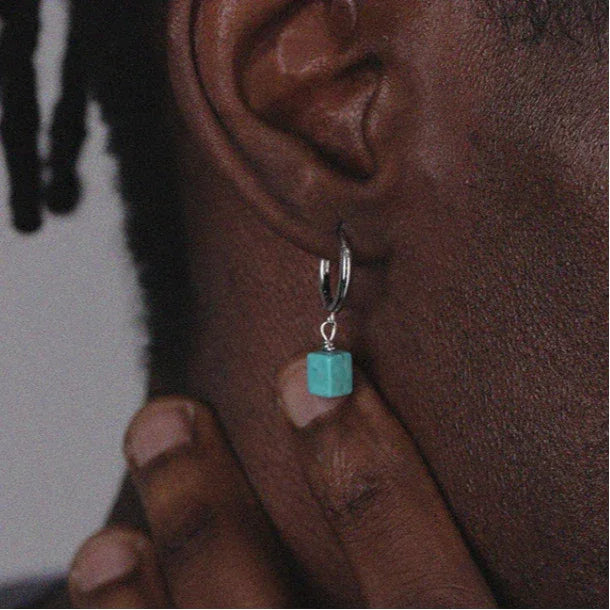 S925 Silver Turquoise Dangle Earrings - OOAKB