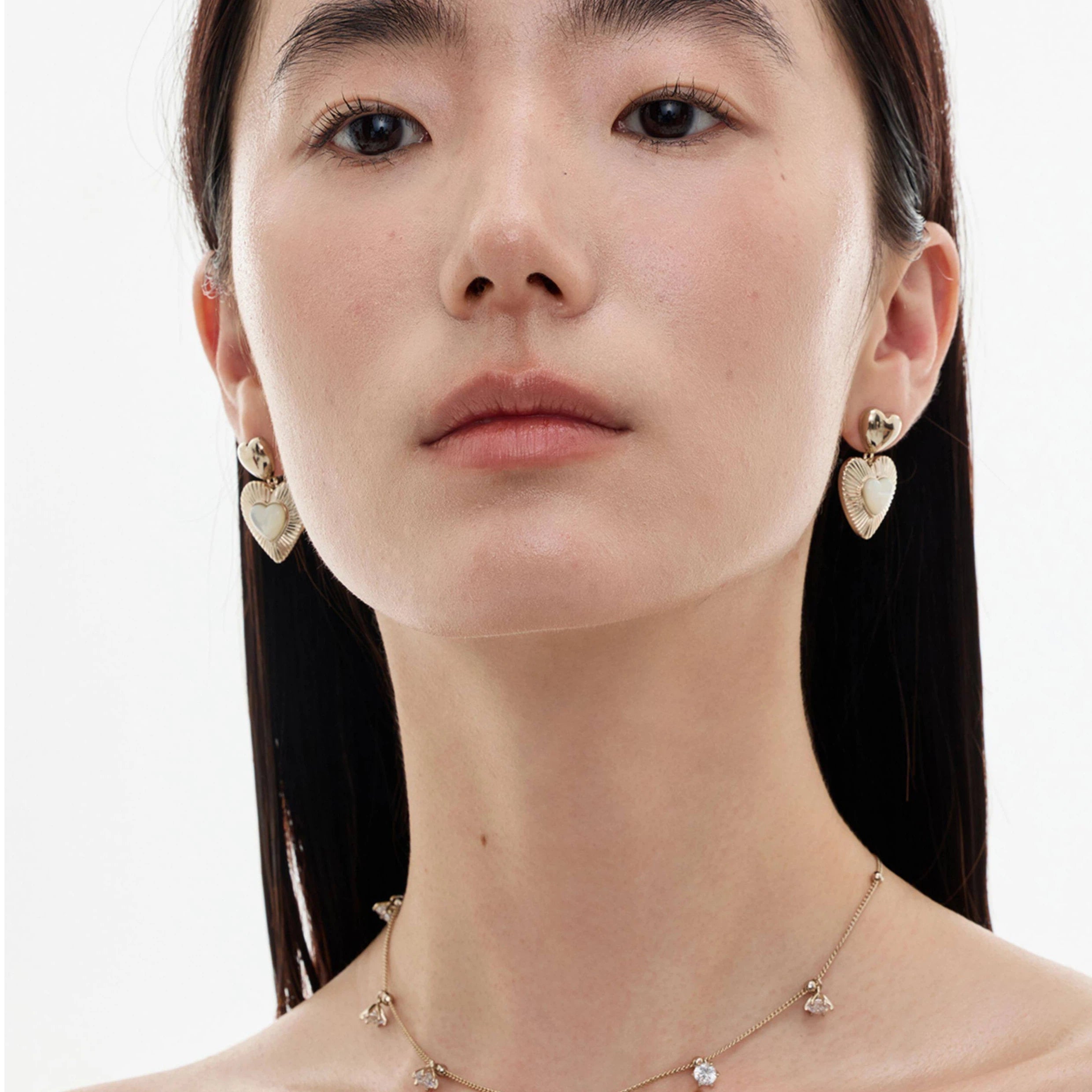 Maillard Retro Heart-Shaped Pearl Earrings