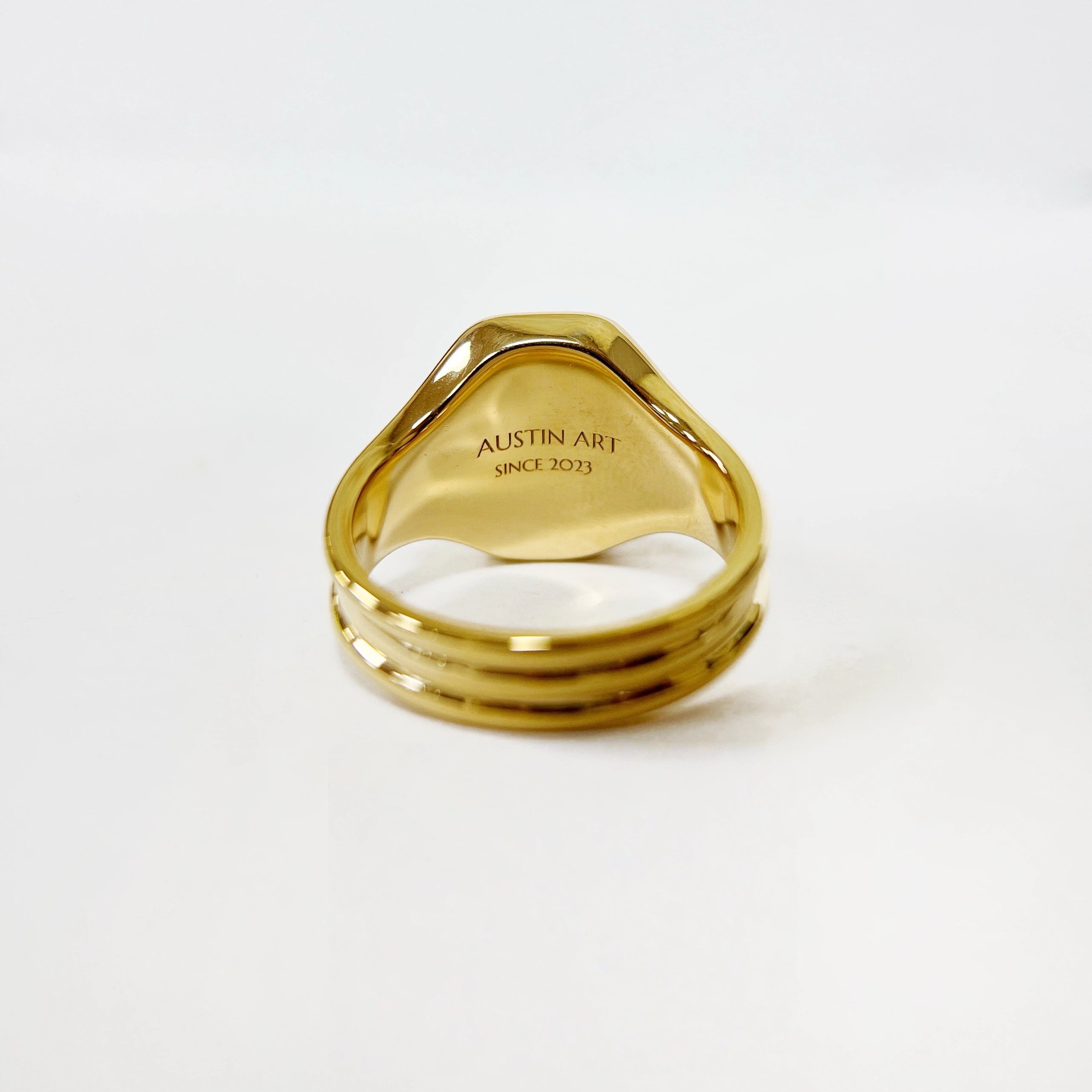 S925 Silver Plated 18K Gold Three-Stone Ruby Ring