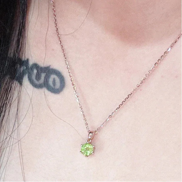 Natural Peridot Six-Claw Luxury Collar Necklace - OOAKB