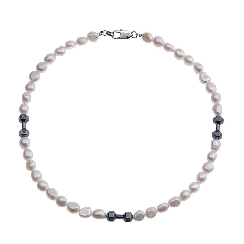 Baroque Irregular Natural Pearl Dumbbell Element Necklace