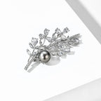 Black Pearl Vine Brooch S925 Silver Women's Style