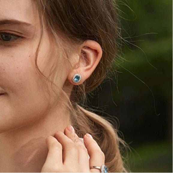 Topaz S925 Silver Gold-Plated Earrings