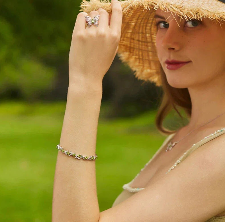 Natural Morning Light New Leaf Peridot Bracelet - OOAKB