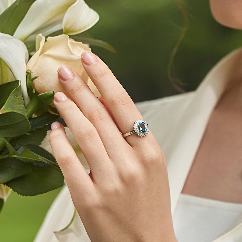 Topaz S925 Silver Gold-Plated Open Ring