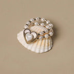 Retro Light Luxury Heart-Shaped Pearl Ring