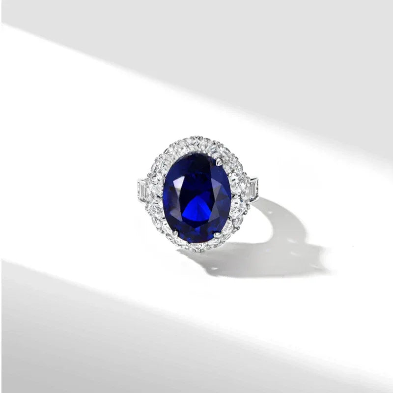 Royal Sapphire Pigeon Egg Ring S925 Silver Women's Style - OOAKB