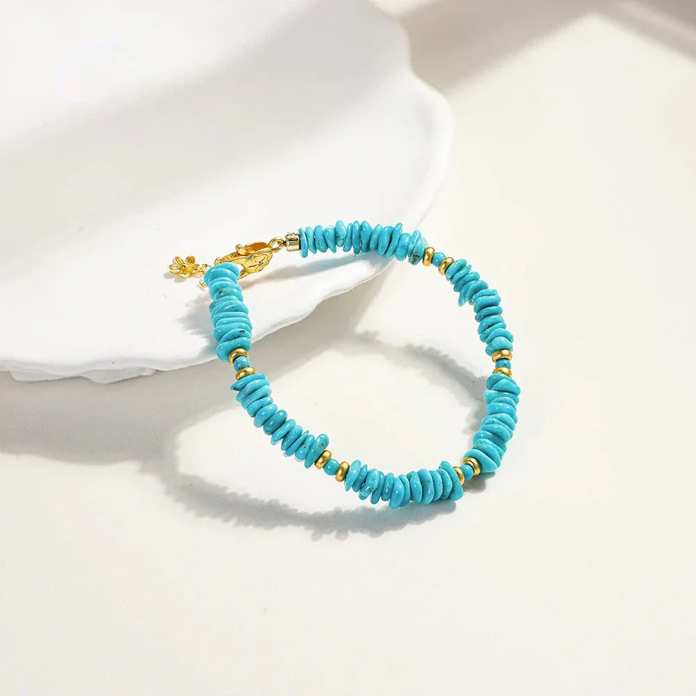 Turquoise Seed Material DIY Free-Form Bracelet - OOAKB