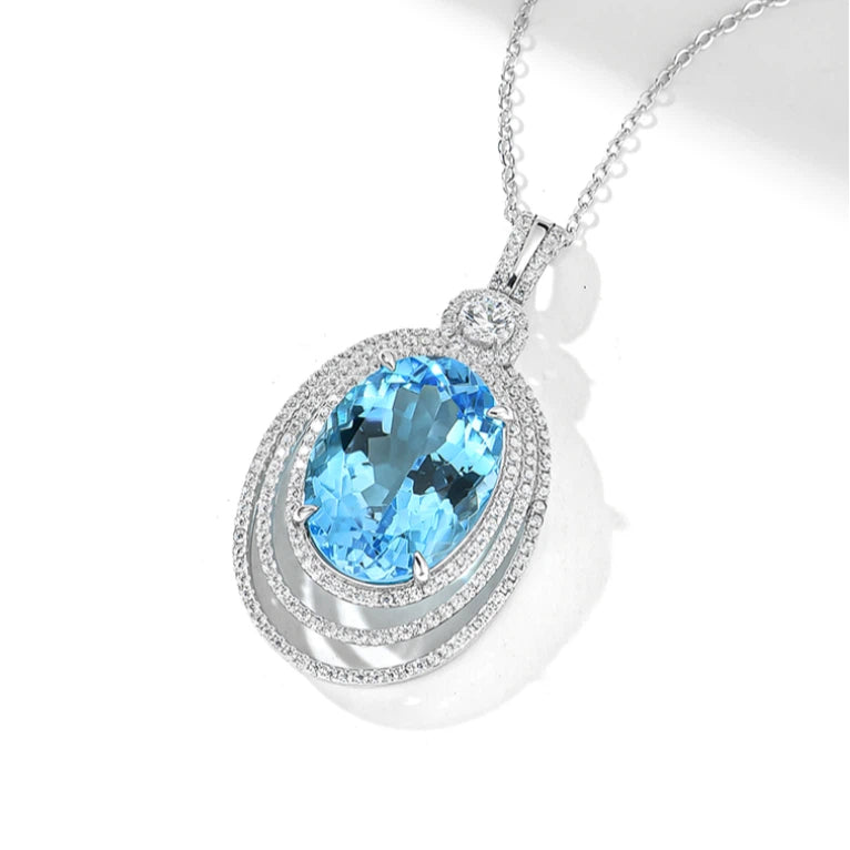 Natural Topaz Pigeon Egg Necklace