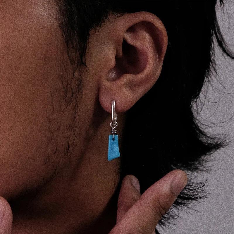 Silver Turquoise Ear Cuffs Unisex - OOAKB