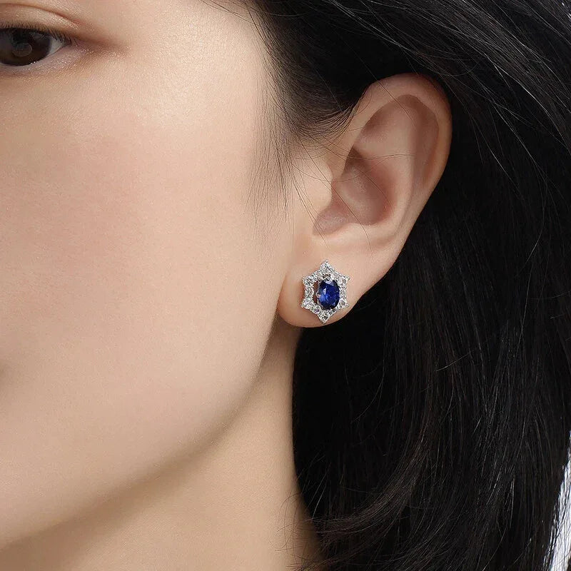 Sapphire S925 Silver Star Detachable Earrings - OOAKB