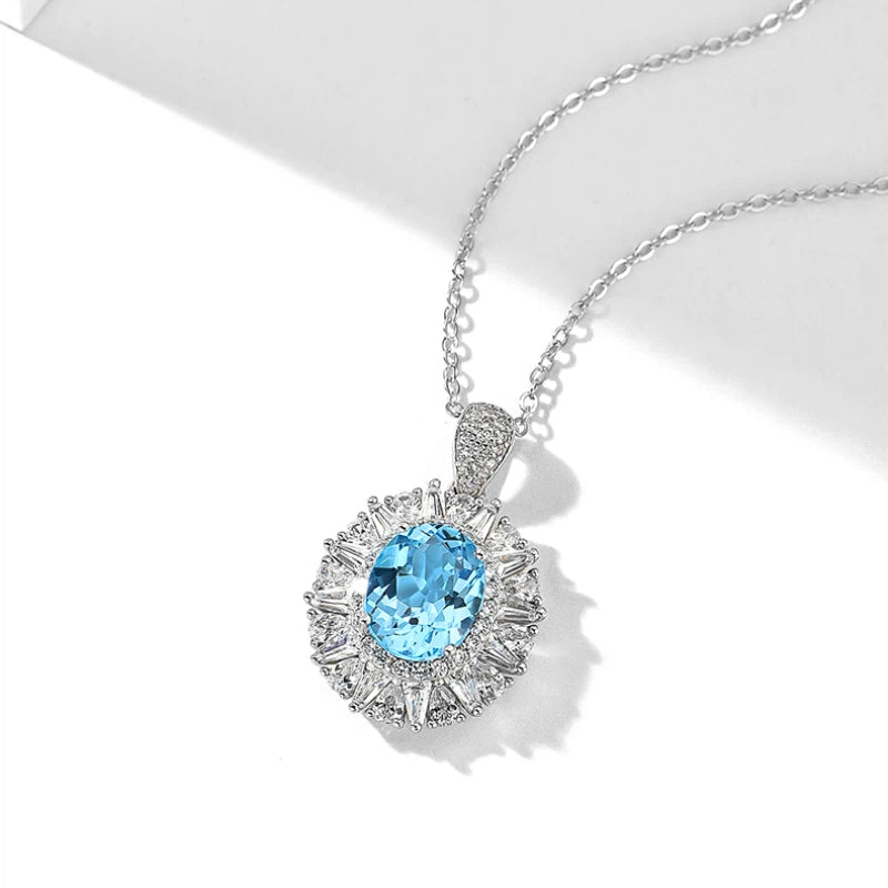 Topaz Collar Necklace Women's Style S925 Silver