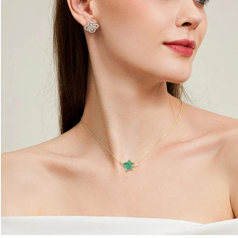 Ivy Malachite Collar Necklace S925 Silver Women's Style - OOAKB