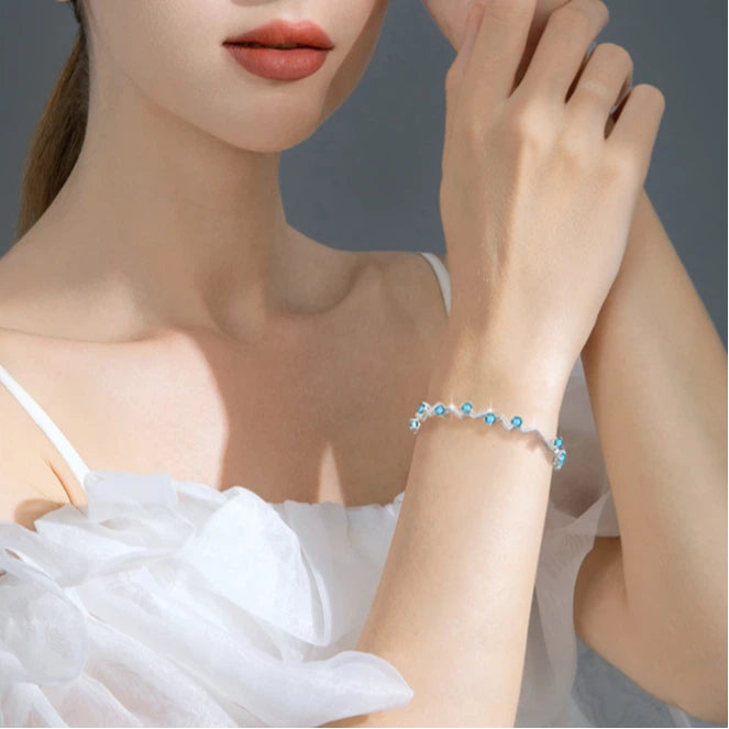 London Blue Topaz S925 Silver Geometric Bracelet