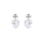 Sparkling Zircon Baroque Heart-Shaped Pearl Ear Cuffs