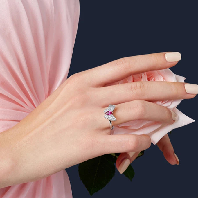 Butterfly Ruby Ring S925 Silver