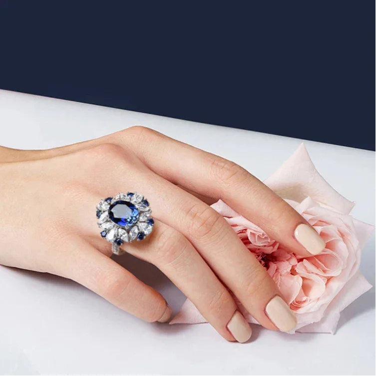 Royal Sapphire Pigeon Egg Ring - OOAKB