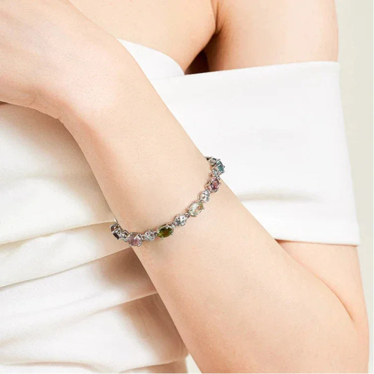 Natural Tourmaline Bracelet S925 Silver - OOAKB