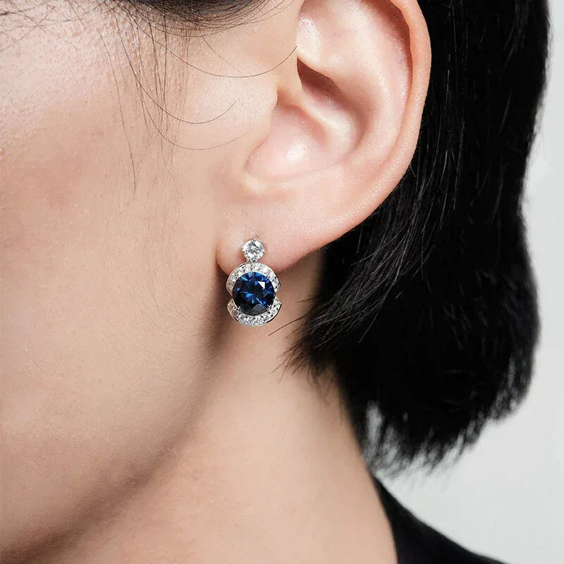 Sapphire S925 Silver Half-Wrap Earrings - OOAKB