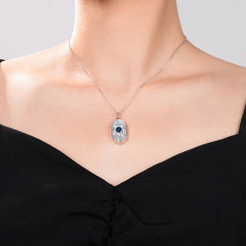 Sapphire S925 Silver Light Luxury Pendant Necklace Women's Style - OOAKB