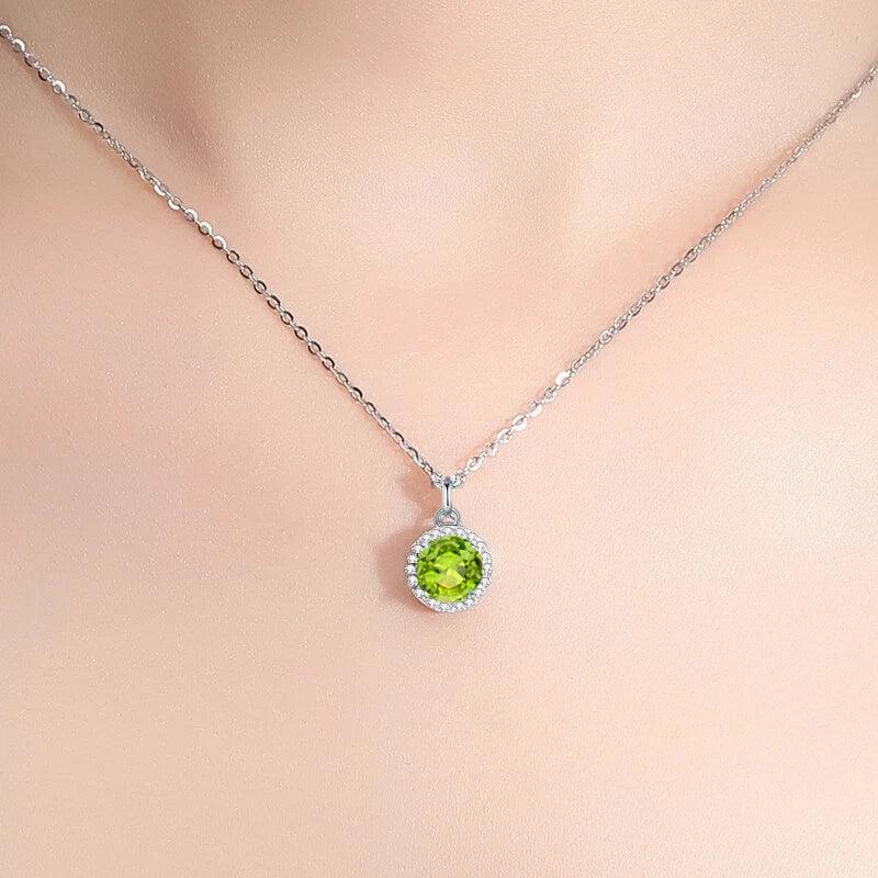 Natural Peridot Round Luxury Collar Necklace - OOAKB