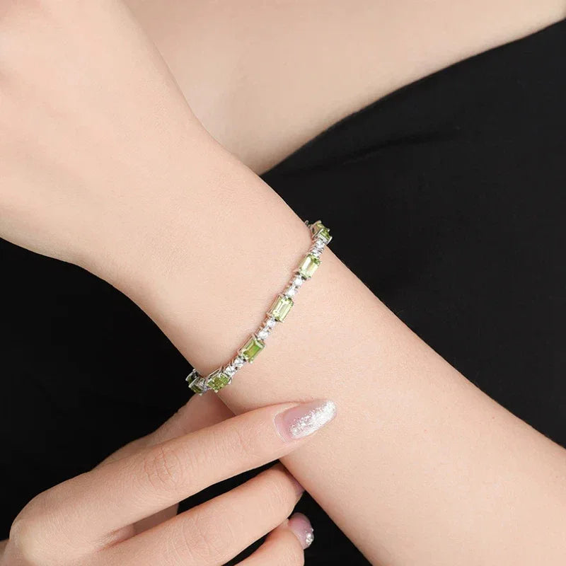 Natural Peridot Adjustable Bracelet Women's Style - OOAKB