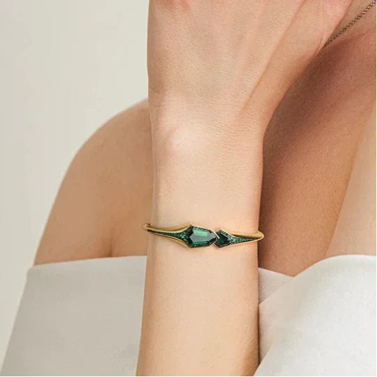 Emerald Adjustable Bracelet Women's Style S925 Silver - OOAKB
