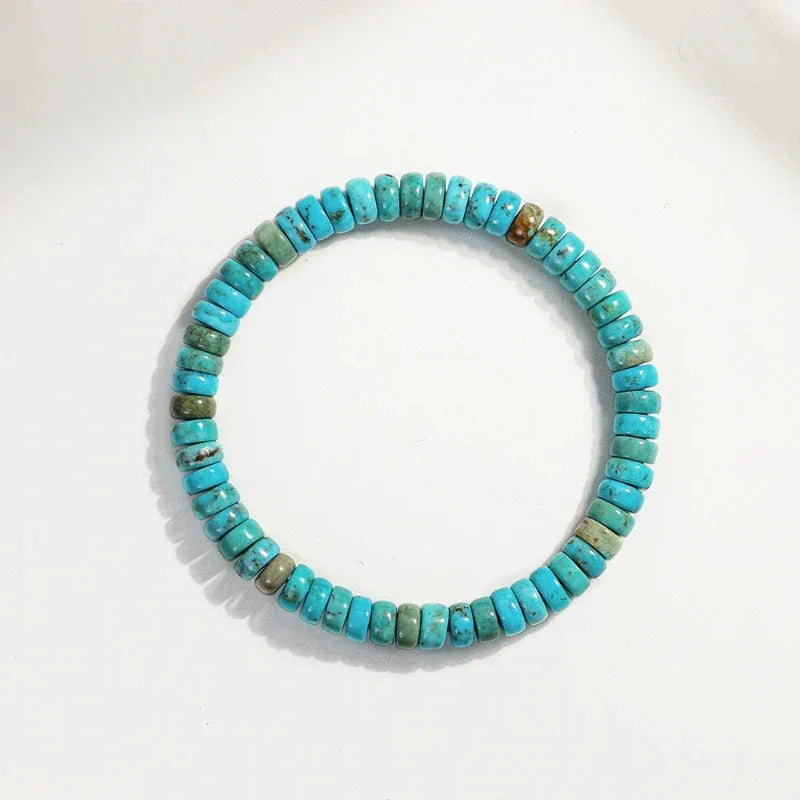 Turquoise Straight-Cut Abacus Bead Bracelet - OOAKB