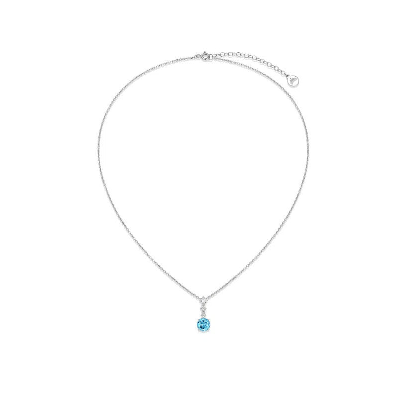 Topaz S925 Rhodium Plated Bubble Necklace