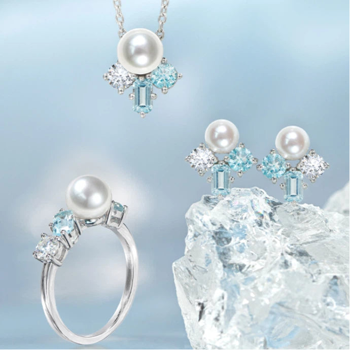 Topaz S925 Silver Saltwater Pearl Island-Style Earrings