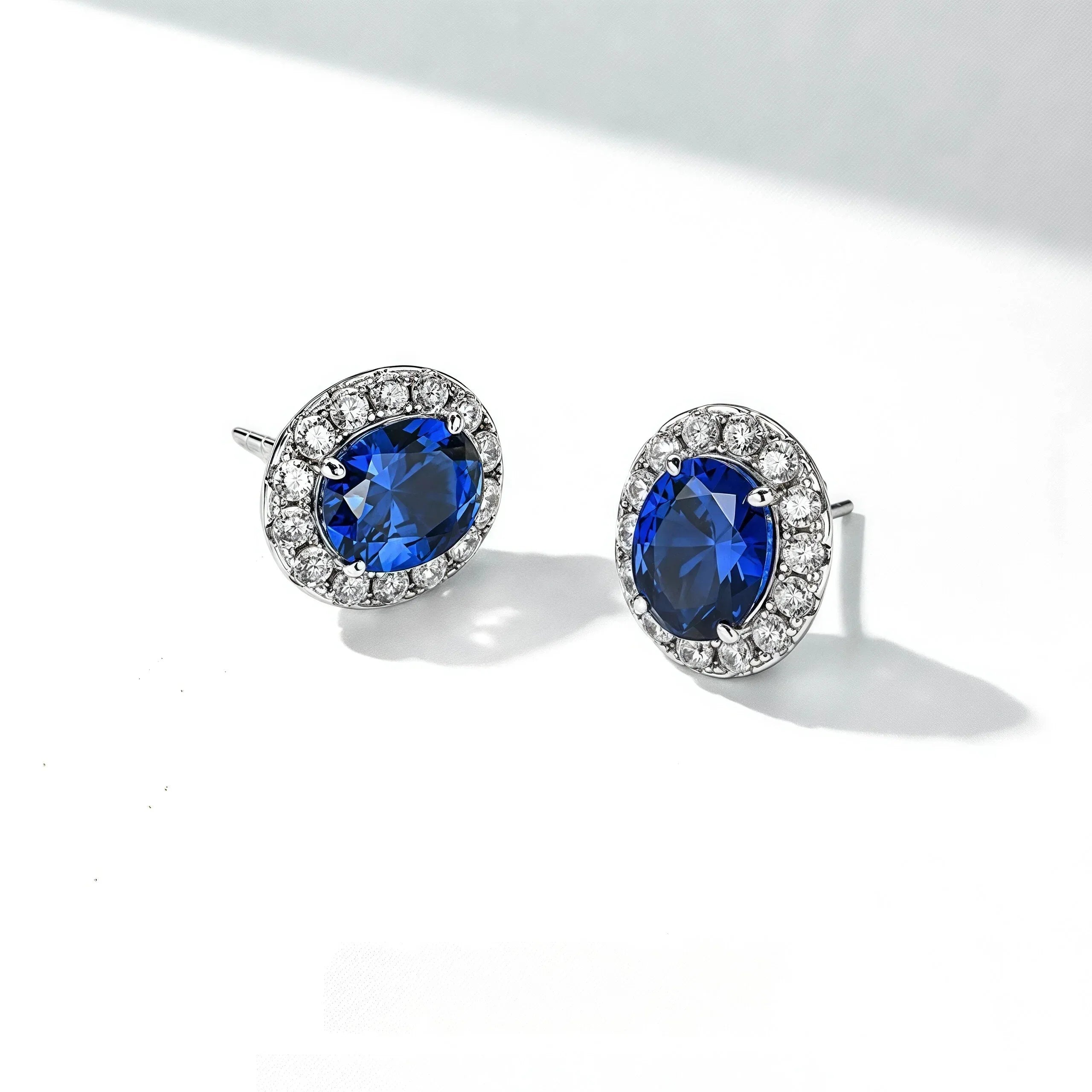 Sapphire Earrings S925 Silver Drop Earrings - OOAKB