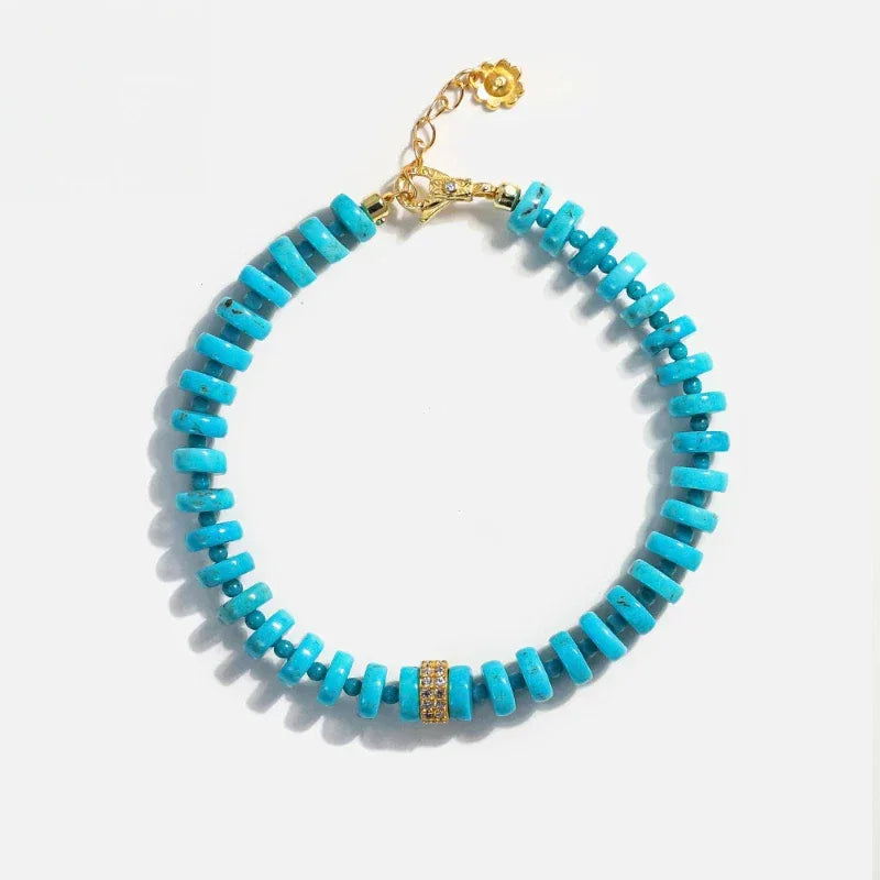 Natural Turquoise Straight-Cut Luxury Bracelet - OOAKB
