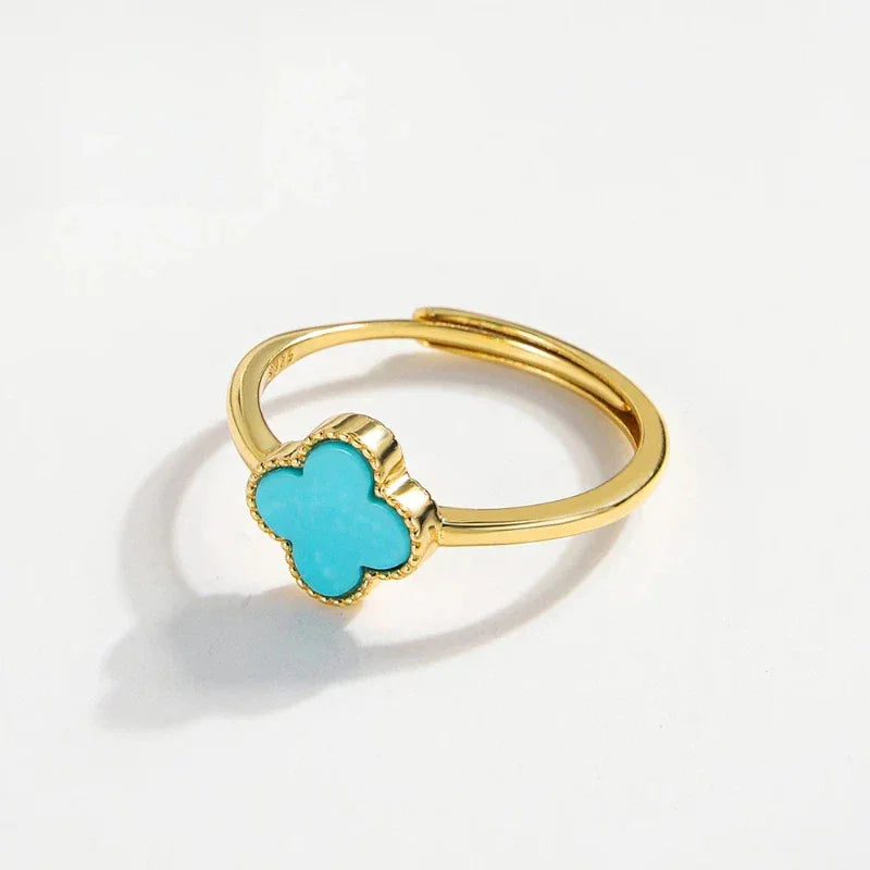 Natural Turquoise Clover Ring - OOAKB